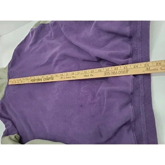 Vintage Eddie Bauer Hooded Sweatshirt Women's Size Med Purple & Grey 1/2 Zip Y2K - Picture 9 of 9